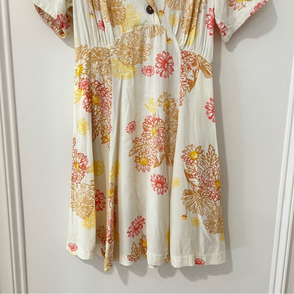 Free People Short Sleeve V-Neck Mini Sun Dress XS - Picture 5 of 8